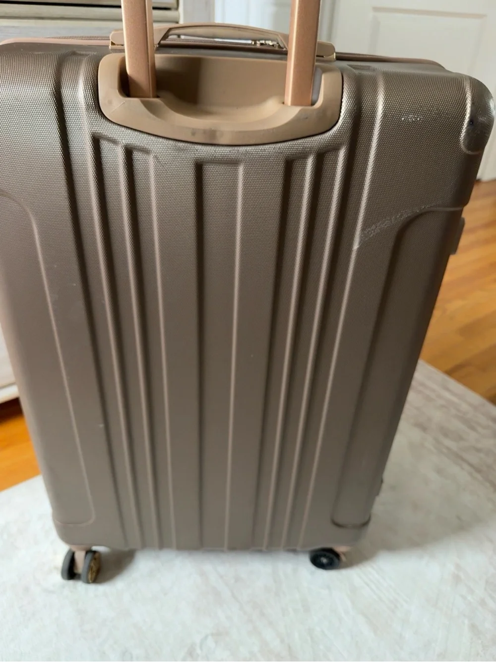 Textured Hard-Shell Carry-On Luggage in Taupe